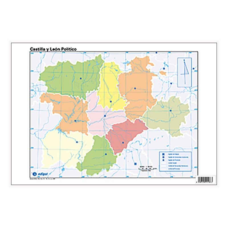 Mudos de ejercicios Castilla y León bolsa mapas físicos y políticos