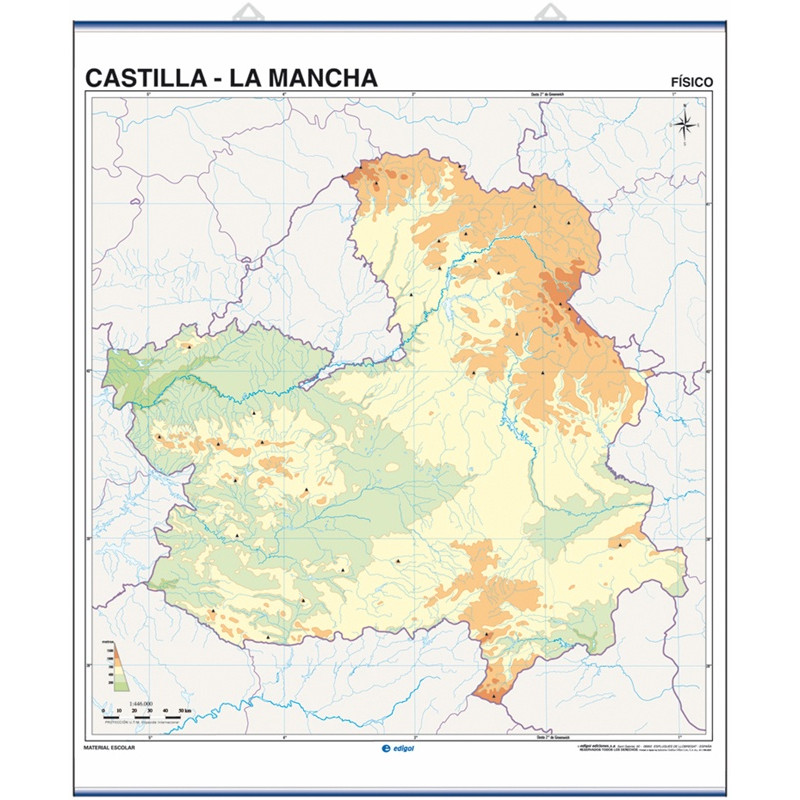 Mapa Mural Mudo De Castilla La Mancha F Sico Pol Tico