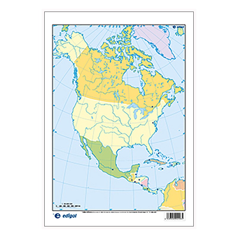 Mudos de ejercicios - América del Norte (bolsa 5 mapas físicos y 5 políticos)