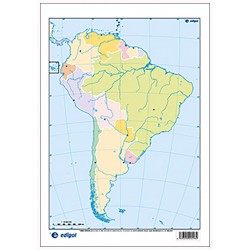 Mudos de ejercicios - América del Sur (bolsa 5 mapas físicos y 5 políticos)
