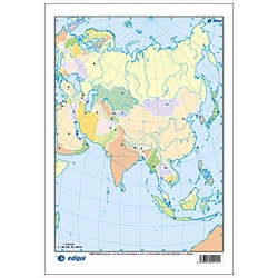 Mudos de ejercicios - Asia (bolsa 5 mapas físicos y 5 políticos)