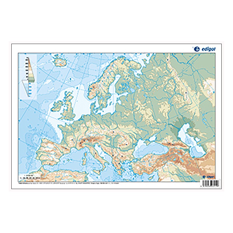 Mapa mudo España físico color, 50 hojas Edigol Ediciones AH-H1616 —  latiendadelmaestro
