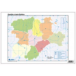 Mudos de ejercicios - Castilla y León (bolsa 5 mapas físicos y 5 políticos)