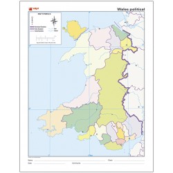 Mudos de ejercicios - Wales (bolsa 10 mapas físico- políticos)