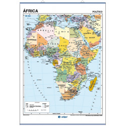 Carte murale de l'Afrique - Physique / Politique