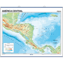 Carte murale de l'Amérique centrale - Physique / Politique