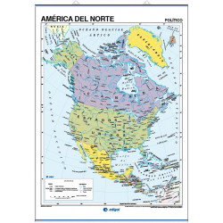 Mapa mural de América del Norte - Físico / Político