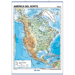 Carte murale de l'Amérique du Nord - Physique / Politique