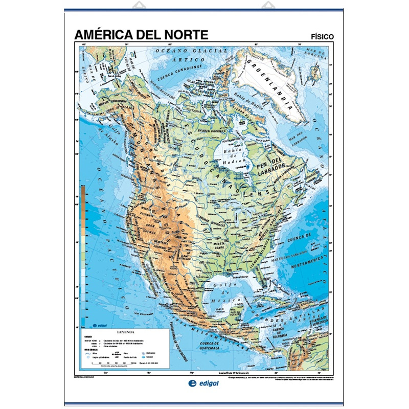 Mapa Mural De América Del Norte Físico Político 8864