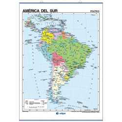 Mapa mural de América del Sur - Físico / Político