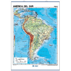 Carte murale de l'Amérique du Sud - Physique / Politique