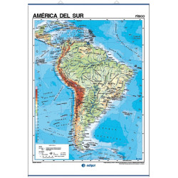 Mapa mural de América del Sur - Físico / Político