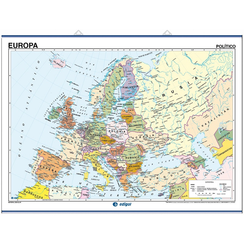 Mapa mural de Europa - Físico / Político