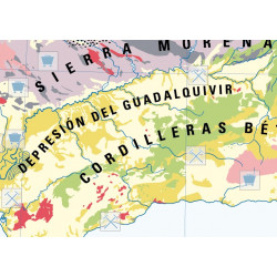 Carte murale de l'Espagne, Géologique / Climat