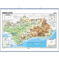 Mapa mural de Andalucía - Físico / Político