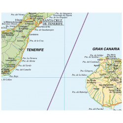 Mapa mural de las Islas Canarias - Físico / Político