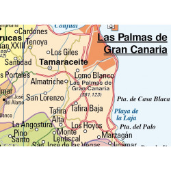 Mapa mural de Gran Canaria / Fuerteventura y Lanzarote - Fís. / Pol.