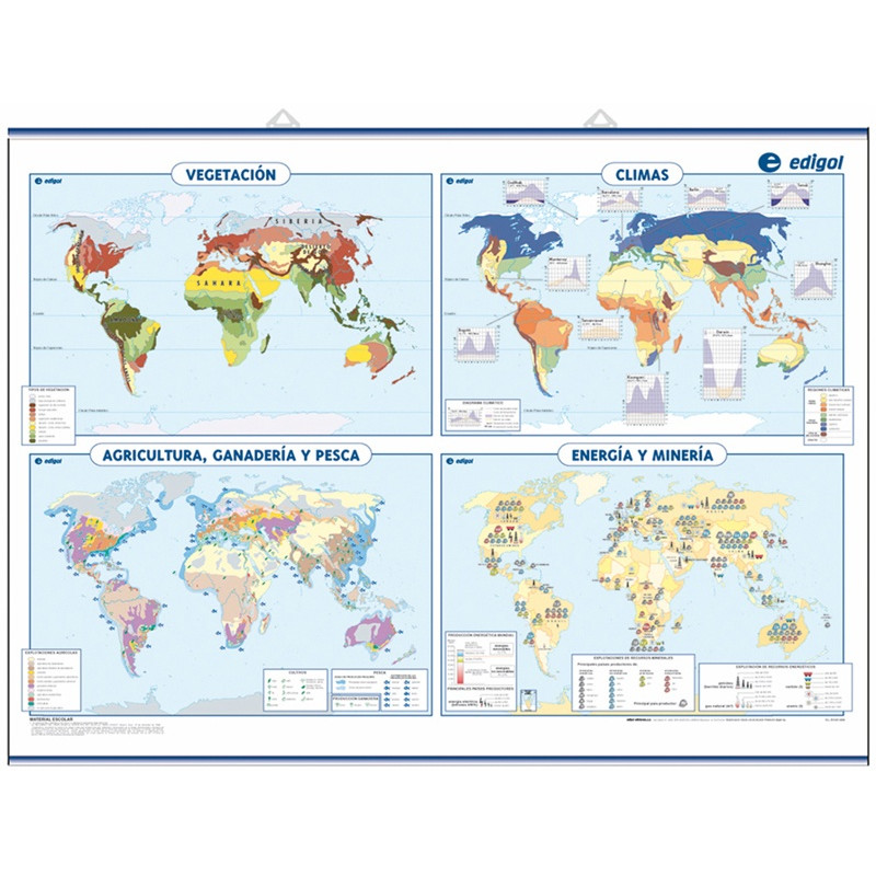 Carte murale du monde Thématique