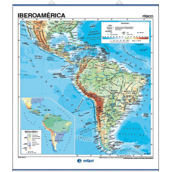 Mapa mural de Iberoamérica - Físico / Político