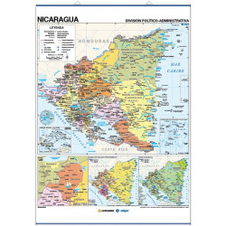 Mapa mural de Nicaragua - Físico / Político