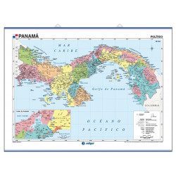 Mapa mural de Panamá - Físico / Político