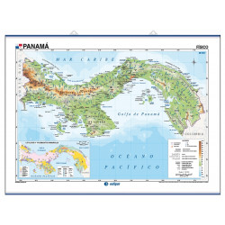 Mapa mural de Panamá - Físico / Político