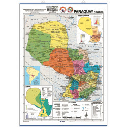 Mapa mural de Paraguay - Físico / Político