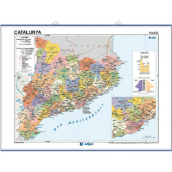 Carte murale de la Catalogne, Physico-Économique / Politique-Population