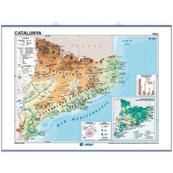 Mapa mural de Cataluña, Físico-Económico / Político-Población