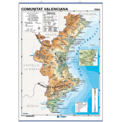 Mapa mural de la Comunitat Valenciana, Físico-Económico / Político