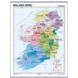 Carte murale d'Irlande - Physique / Politique