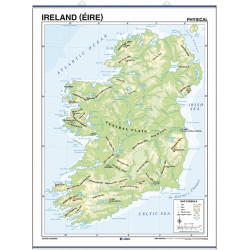 Mapa mural de Irlanda - Físico / Político