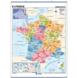 Mapa mural de Francia - Físico / Político