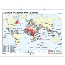 Carte murale de la Langue française dans le monde / Le Monde