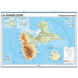 Carte murale de la Guadeloupe / Amérique Centrale et Antilles