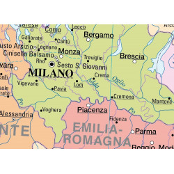Carte murale de l'Italie - Physique / Politique