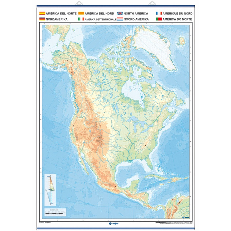 Mapa Mural Mudo De América Del Norte Físico Político 5980