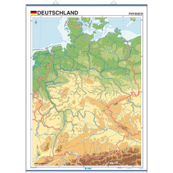 Mapa mural mudo de Alemania, Físico / Político