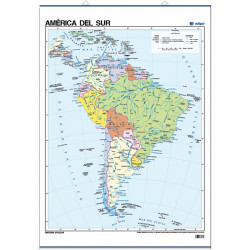 Mapa póster de América del Sur, Político, 70 x 50, Político