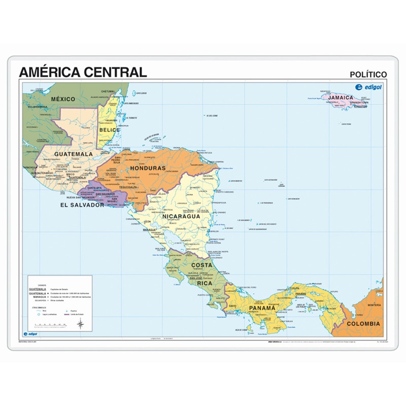 América Central, Político, 70 x 50 cm, Encapsulado