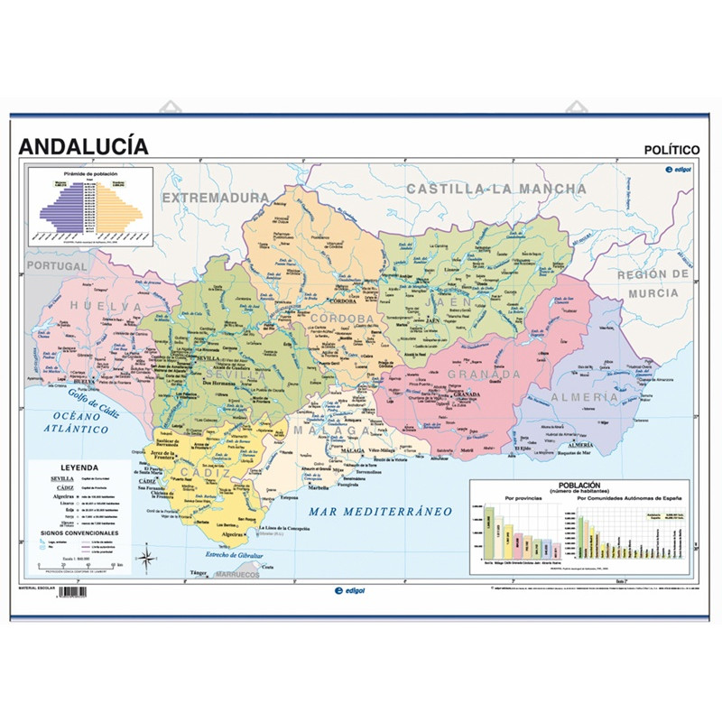 Póster - Andalucía físico/ político